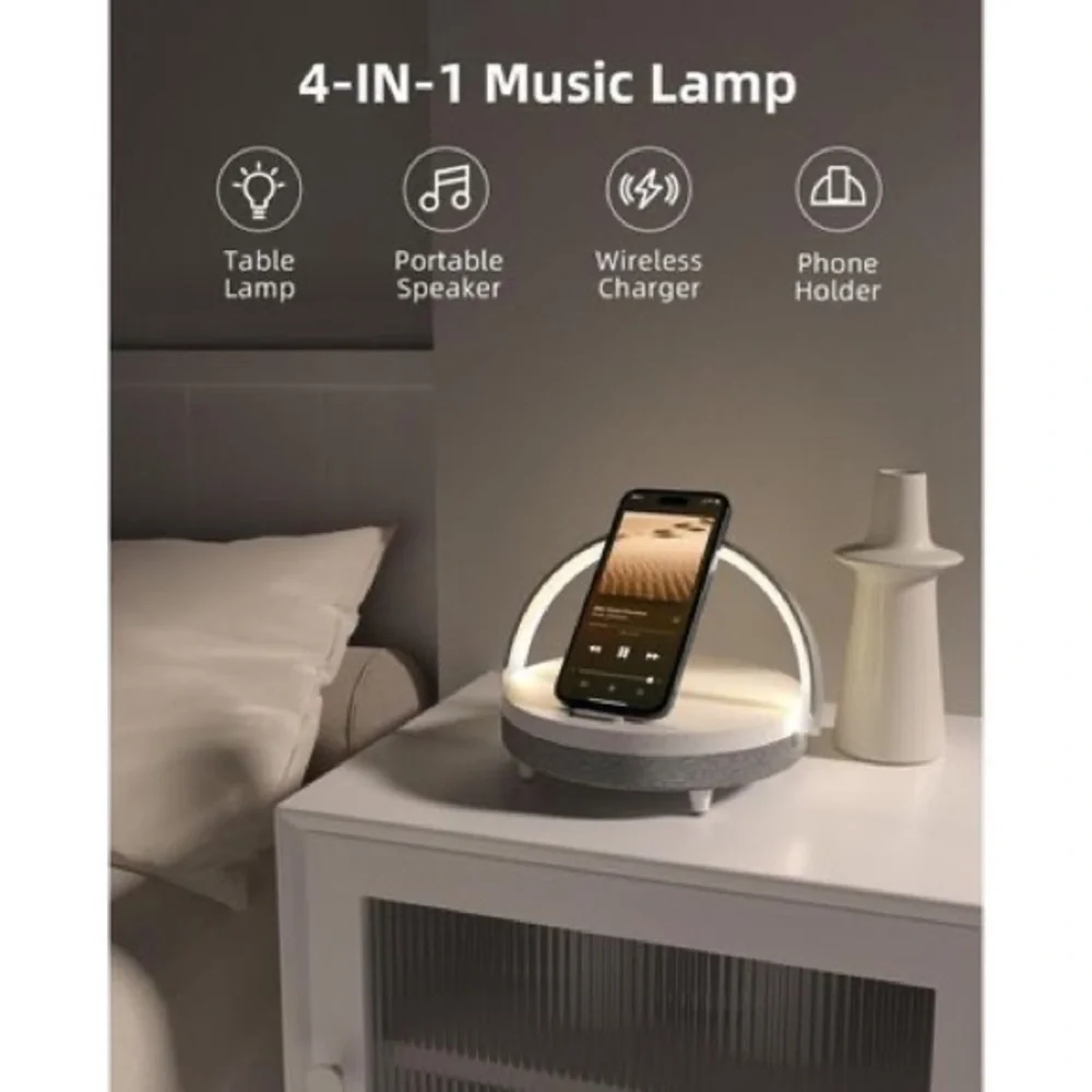 Wireless Charger, Music, Night Lamp by Ezvalo
